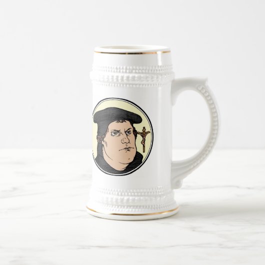 Martin Luther, der Christus bekennt, crucified Bierglas (Rechts)