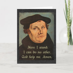 Martin Luther Here I Stand Quotation Religious Karte