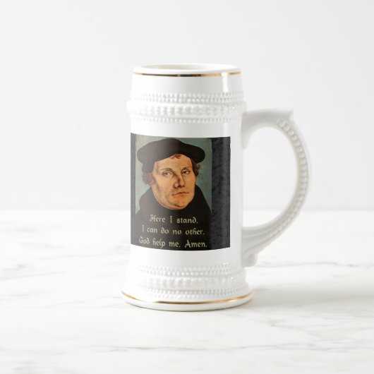 Martin Luther Hier Stand Quotation Bierglas (Rechts)