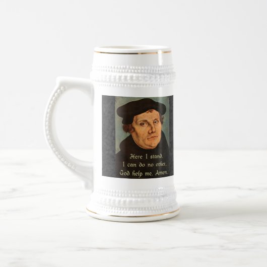 Martin Luther Hier Stand Quotation Bierglas (Links)