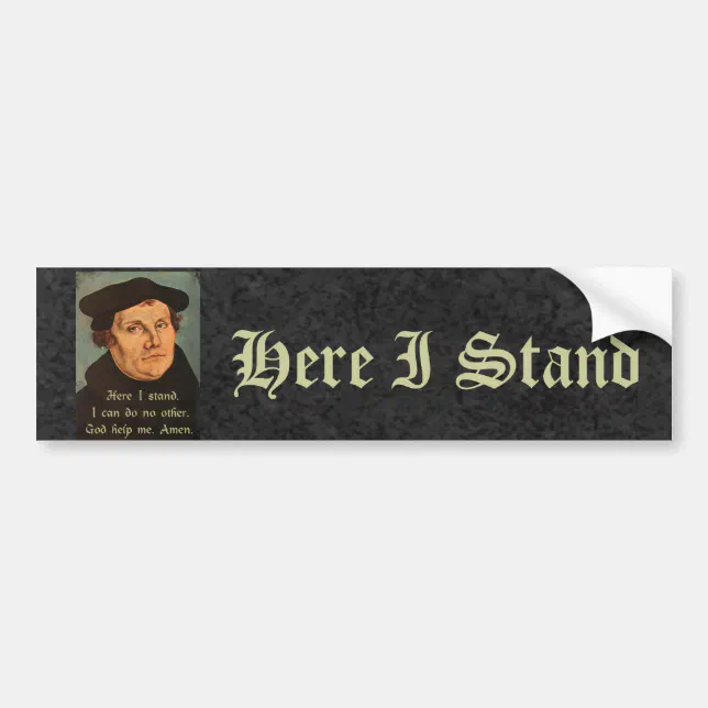 Martin Luther hier stehe ich Zitat Autoaufkleber Zazzle.de
