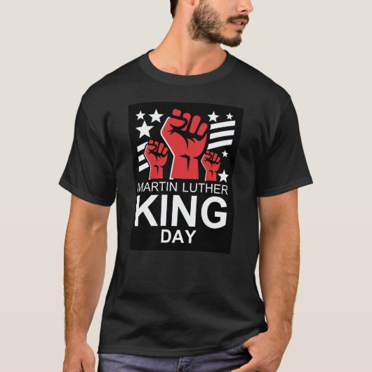 Martin Luther King Jr. Empowered Fist Symbol Desig T-Shirt (Vorderseite)