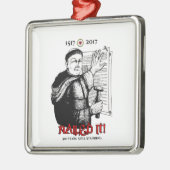 Martin Luther nagelte es! Silbernes Ornament (Links)