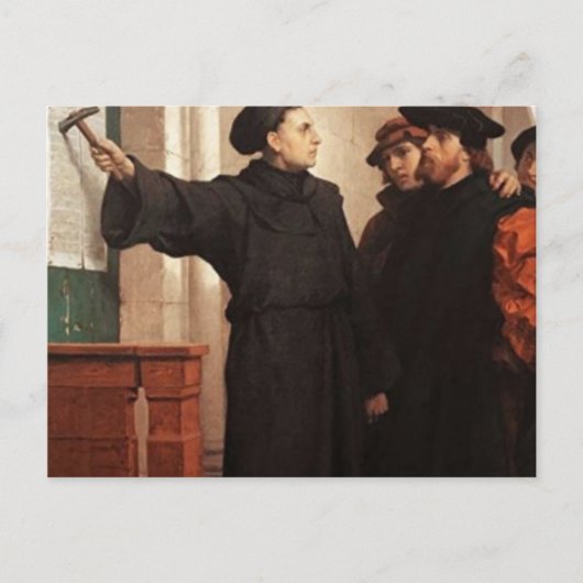 Martin Luther Nailing 95 Thes Postkarte (Vorderseite)