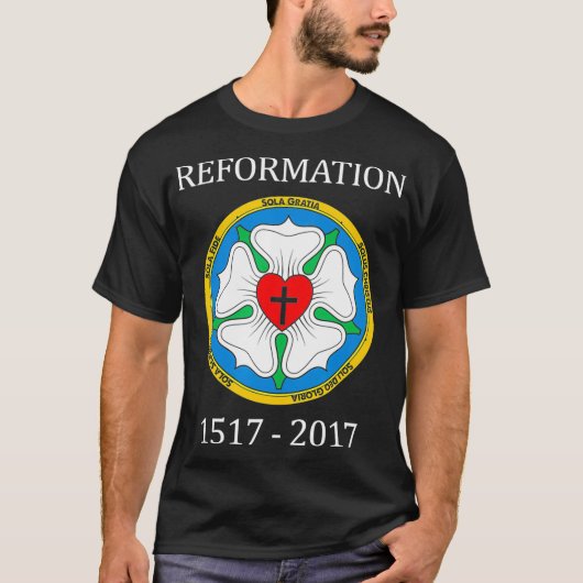 Martin Luther Rose The Five Solas Protestant T-Shirt (Vorderseite)