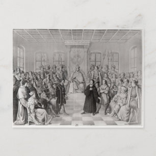 Martin Luther vor Charles V Postkarte
