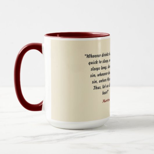 Martin Luther Zitat über Bier Drinker Tasse (Links)