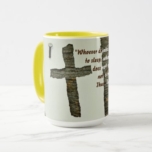 Martin Luther Zitat über Bier Drinker Tasse (Vorderseite Links)