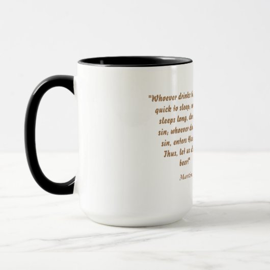 Martin Luther Zitat über Bier Drinker Tasse (Links)