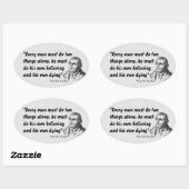 Martin Luther zitiert zum Glauben und Sterben Ovaler Aufkleber (Blatt)