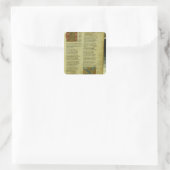 Martin Luthers Anmeldeformular Quadratischer Aufkleber (Tasche)