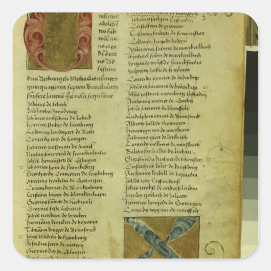 Martin Luthers Anmeldeformular Quadratischer Aufkleber (Vorderseite)