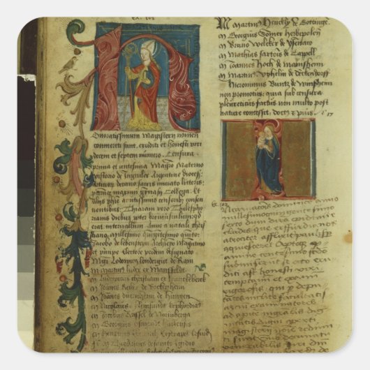 Martin Luthers Einschreibung Quadratischer Aufkleber (Vorderseite)