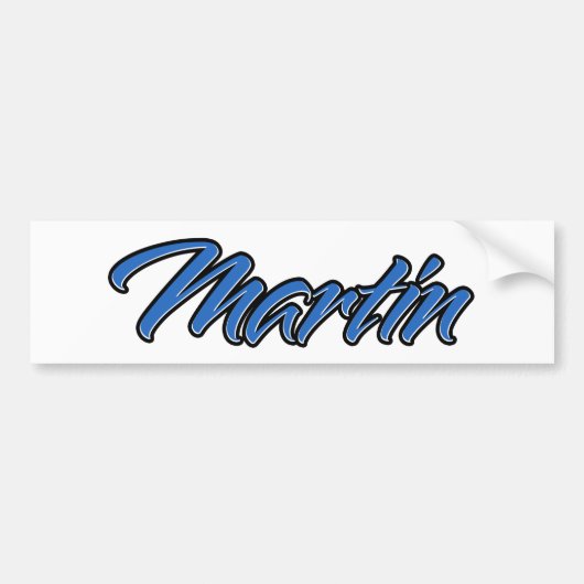 Martin Name blue Aufkleber Sticker Autoaufkleber (Vorne)