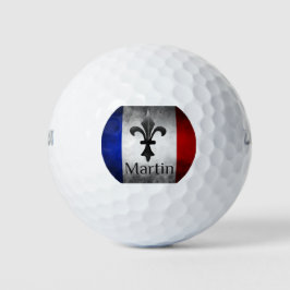 Martin Name mit französischer Flagge Golf Balls Golfball