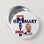 Martin O'Malley für Präsidenten 2016 Button (Vorne & Hinten)