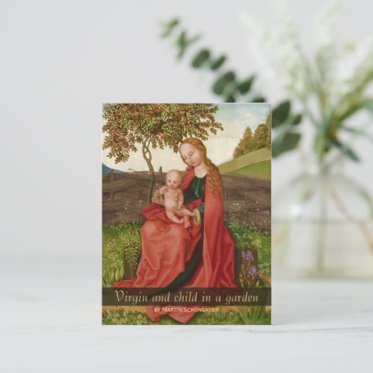 Martin Schongauer Jungfrau und Kind im Garten Postkarte (Stehend Vorderseite)