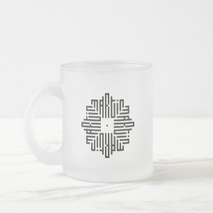 MARTIN Schwarz Moderne geometrische Kufi-Kalli Mattglastasse