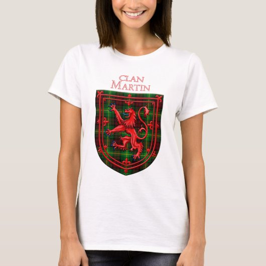 Martin Tartan Scottish Kariert Lion Rampant T-Shirt (Vorderseite)