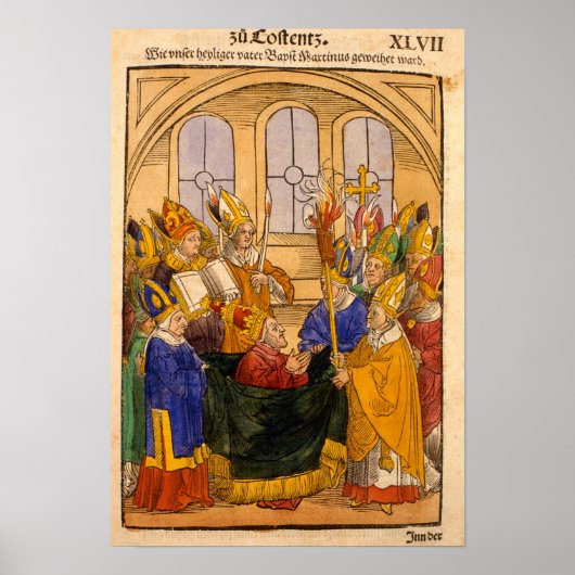 Martin V wird als Papst installiert Poster (Vorne)