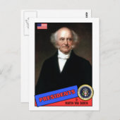Martin Van Buren Baseball Card Postkarte (Vorne/Hinten)