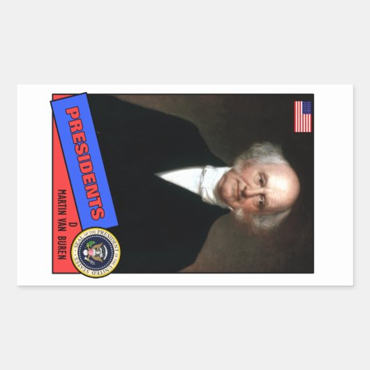 Martin Van Buren Baseball Card Rechteckiger Aufkleber (Vorderseite)