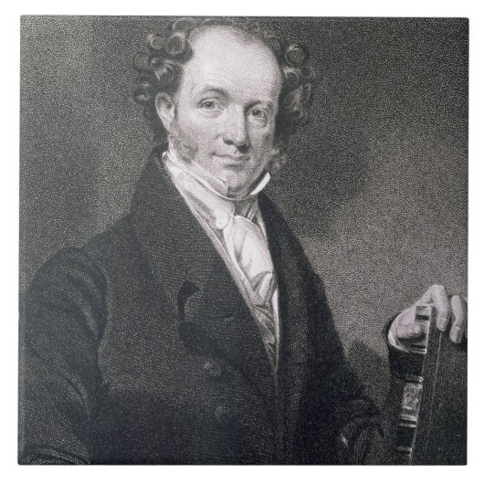 Martin Van Buren, graviert von E. Wellmore Fliese (Vorderseite)