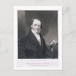 Martin Van Buren, graviert von E. Wellmore (gravi) Postkarte