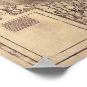 Martin Waldseemullers Vintage Weltkarte von 1507 Poster (Ecke)