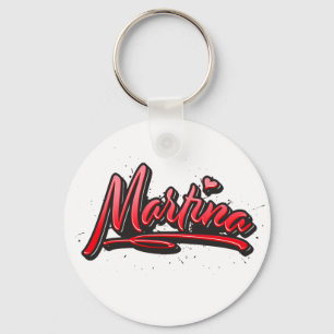 Martina Rotes Herz Graffiti Vollstrecker Schlüsselanhänger