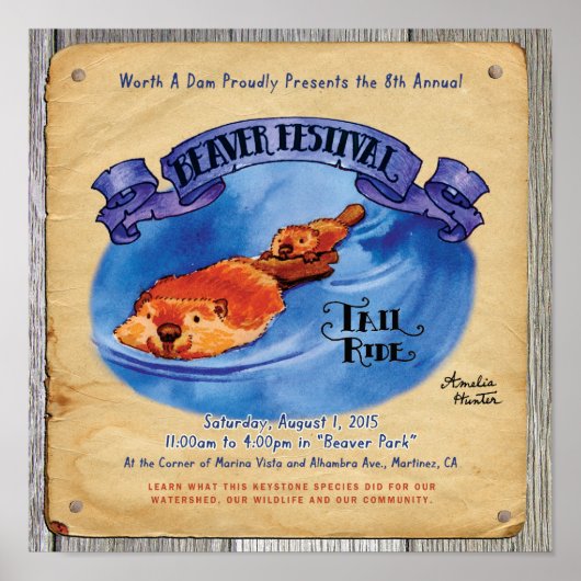 Martinez Beaver Festival Schwanz Ride Poster (Vorne)