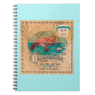 Martinez Beaver Festival Water West Map Notebook Notizblock