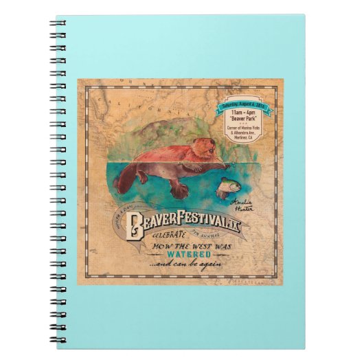 Martinez Beaver Festival Water West Map Notebook Notizblock (Vorderseite)