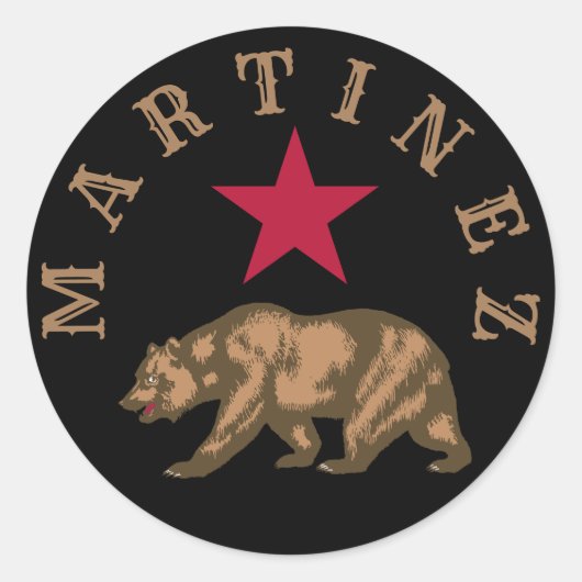 Martinez, California Classic Round Sticker (Vorderseite)