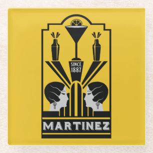 Martinez Cocktail Art Deco Glasuntersetzer