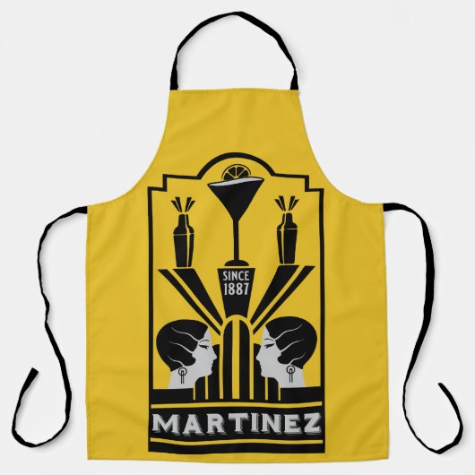Martinez Cocktail Art Deco Schürze (Vorderseite)