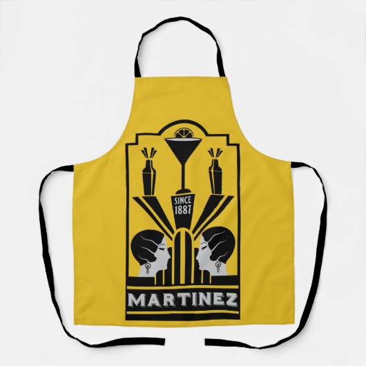 Martinez Cocktail Art Deco Schürze (Vorderseite)