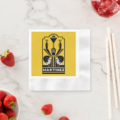 Martinez Cocktail Art Deco Serviette (Beispiel)