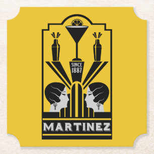 Martinez Cocktail Art Deco Untersetzer