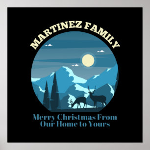 Martinez Familie froh Weihnachten von unserer Zuha Poster