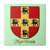 Martinez Familie Shield Fliese (Vorderseite)
