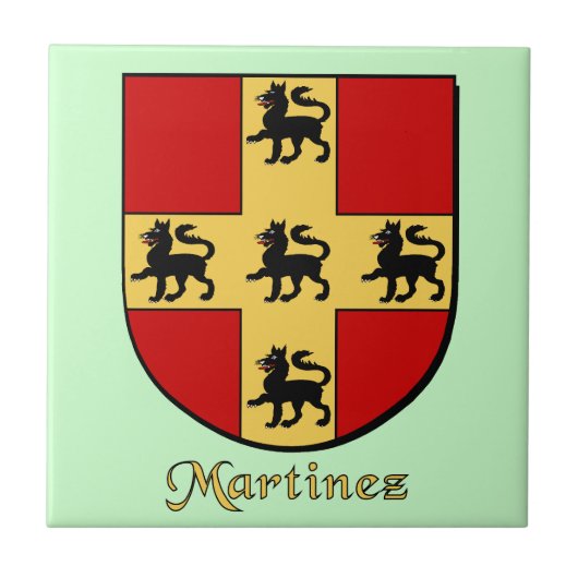 Martinez Familie Shield Fliese (Vorderseite)