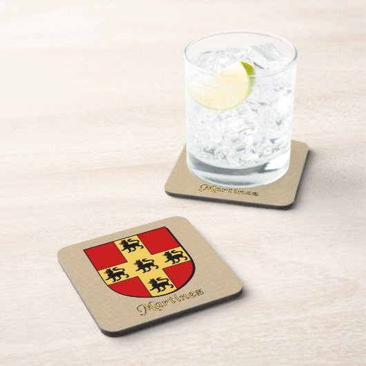 Martinez Familie Shield Getränkeuntersetzer (Rechte Seite)