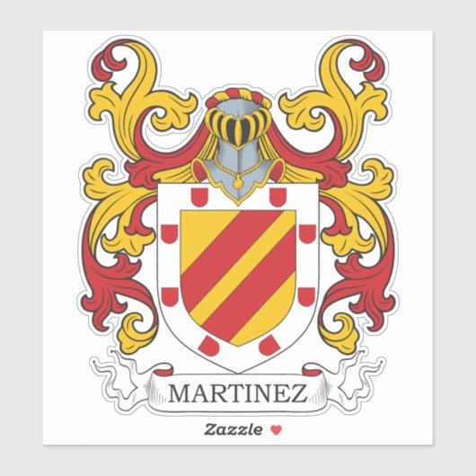 Martinez Familienwappen Aufkleber (Blatt)
