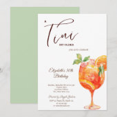Martini A tini Bit Älter Grüner Geburtstag Einladung (Vorne/Hinten)