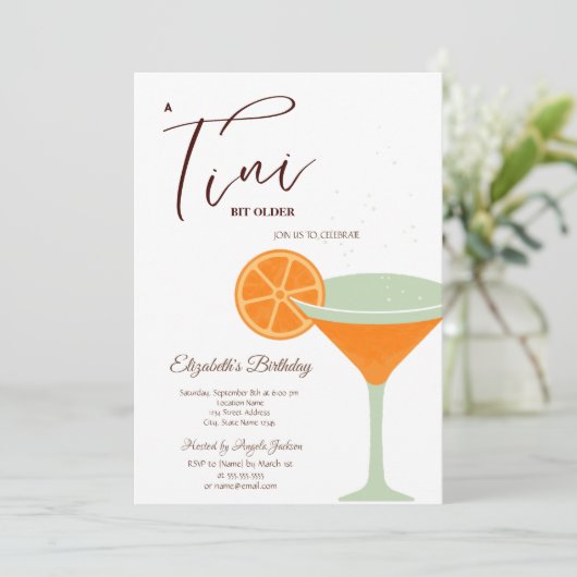 Martini A tini Bit Older Green Einladung (Stehend Vorderseite)