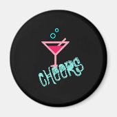 Martini - Alkohol trinken Pop Kunst, Rosa und Türk Magnet (Vorne)