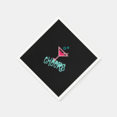 Martini - Alkohol trinken Pop Kunst, Rosa und Türk Serviette (Ecke)