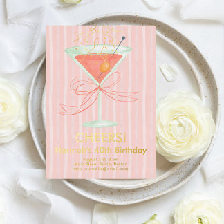 Martini and a Bow Milestone Birthday Folieneinladung