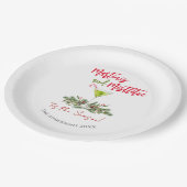 Martini and Mistletoe Holiday Cocktail Party Pappteller (Schrägansicht)